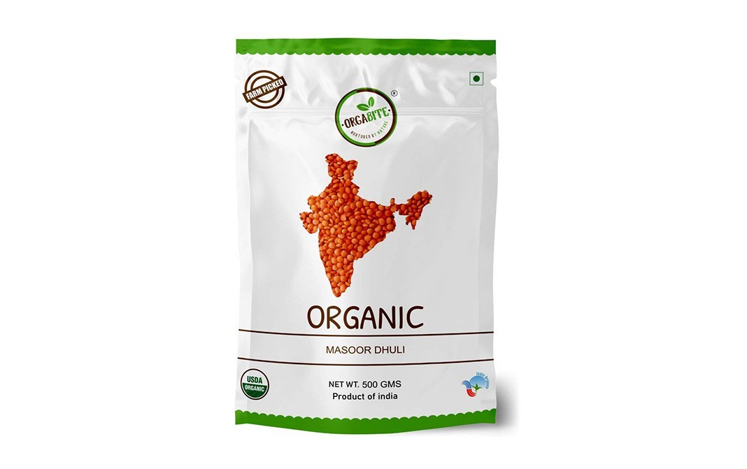 Orgabite Organic Masoor Dhuli    Pack  500 grams